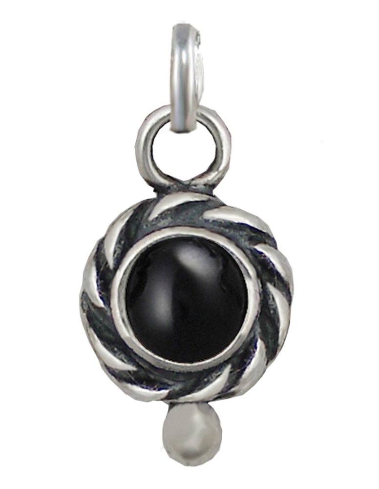 Sterling Silver Little Black Onyx Pendant Necklace